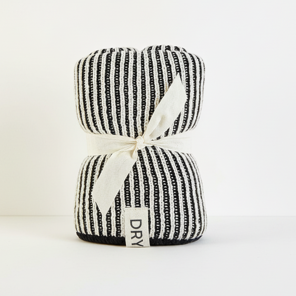 Knit Dish Towel - Ivory/Black