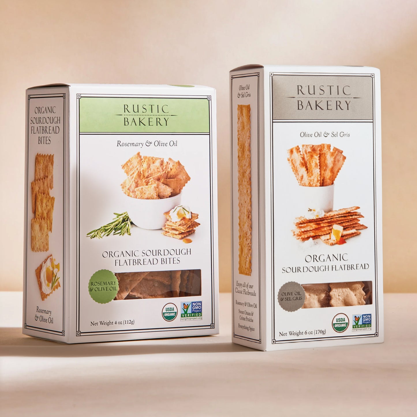 Two Boxes of Crackers - Sea Salt Flatbreads & Rosemary/Olive Oil Bites