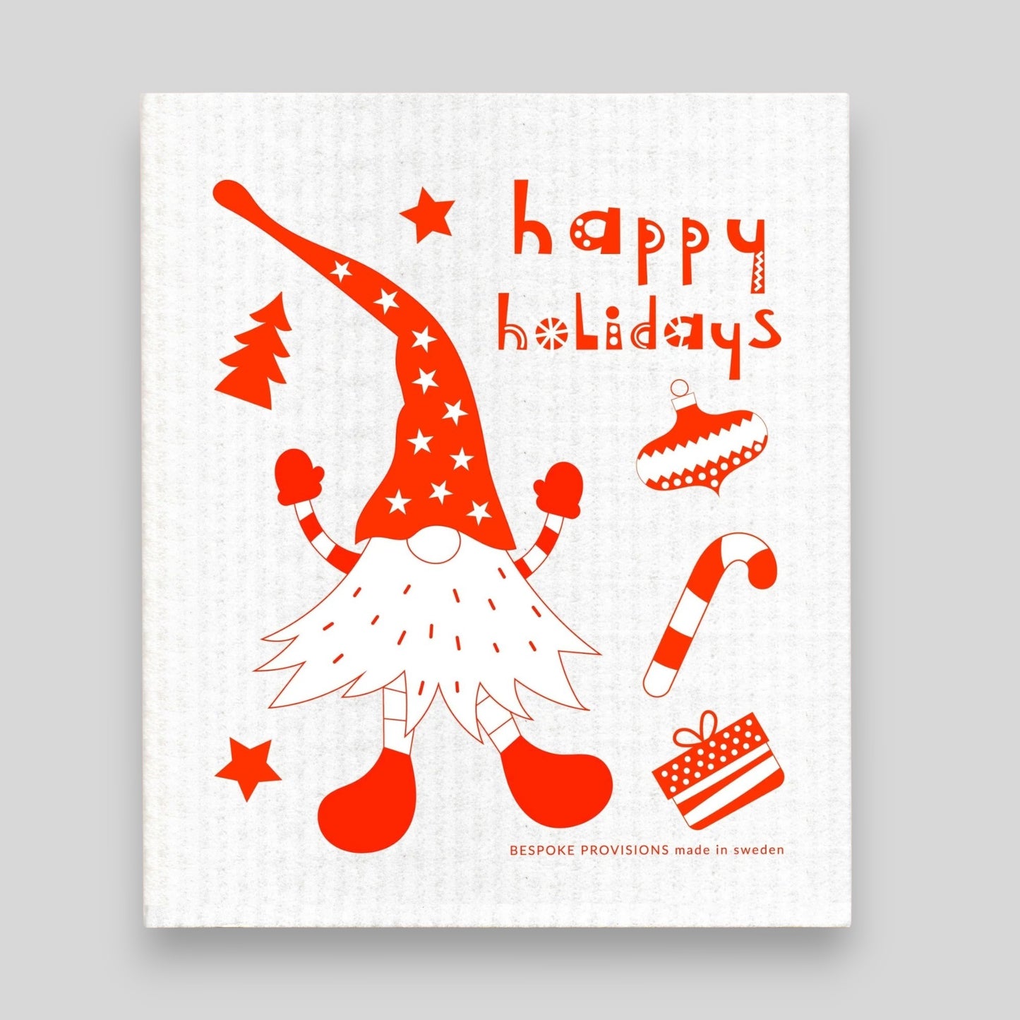 Holiday Gnome Swedish Dishcloth - Reusable Sponge Cloth