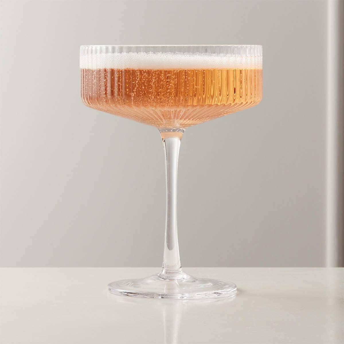 Ribbed Vintage Art Deco Coupe Glasses - Martini 2 Set 12oz