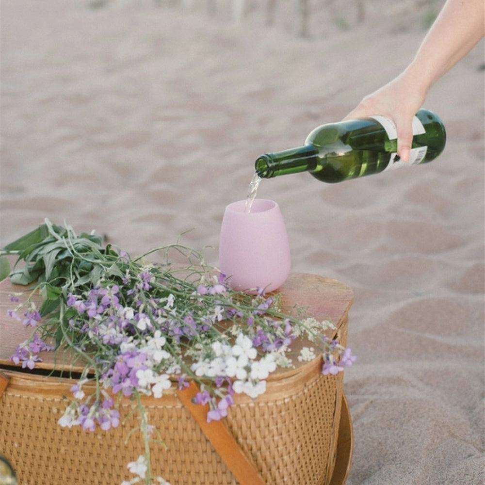 Portable Silicone Travel Wine Glasses + Bag