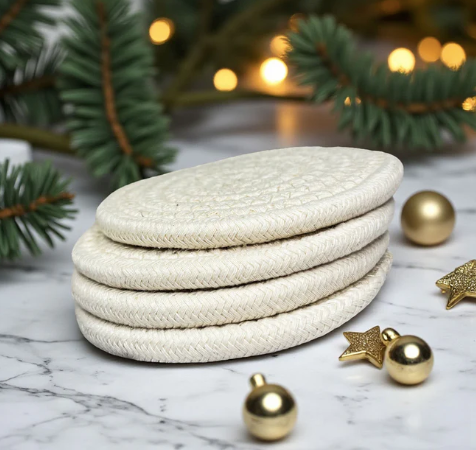 Fabric Braided Coasters (Set of 4)