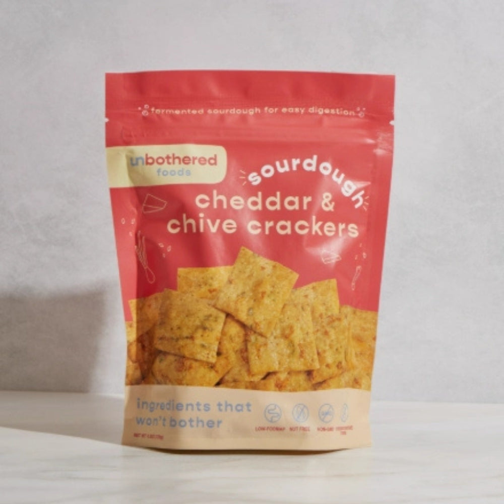 Sourdough Cheddar & Chive Crackers - Gut-Friendly