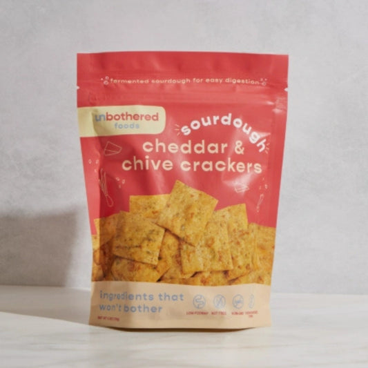 Sourdough Cheddar & Chive Crackers - Gut-Friendly