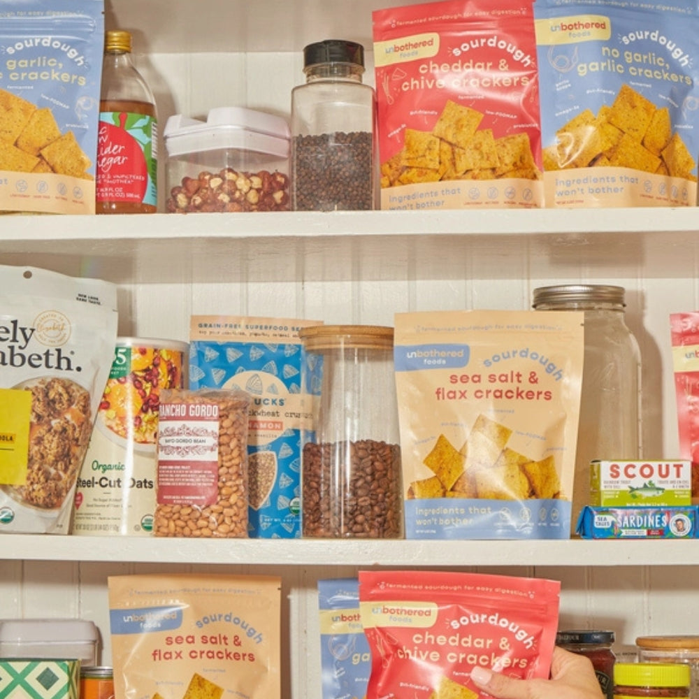 Sourdough Cheddar & Chive Crackers - Gut-Friendly