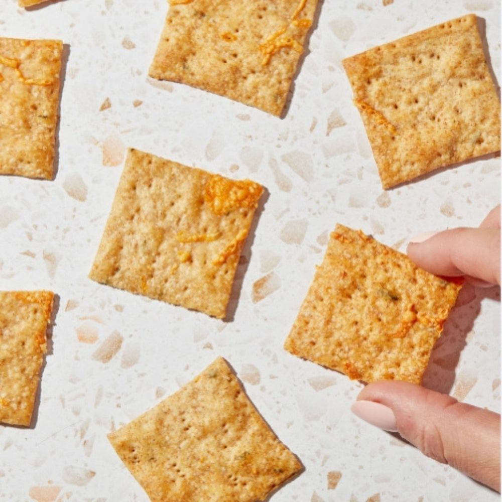 Sourdough Cheddar & Chive Crackers - Gut-Friendly