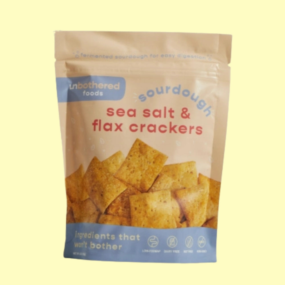Sourdough Sea Salt & Flax Crackers - Gut-Friendly